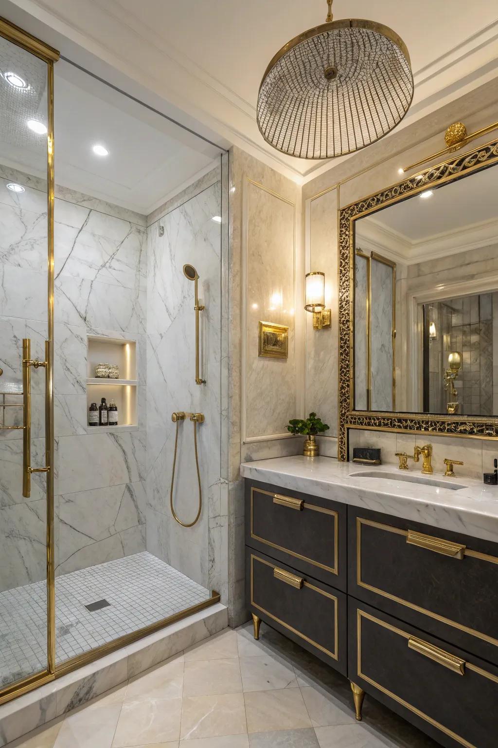 A rainfall shower offers a truly luxurious experience.