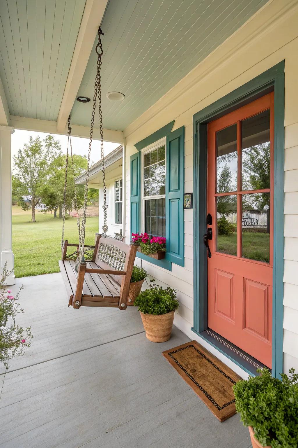 Color coordination bringing harmony to a home's exterior.