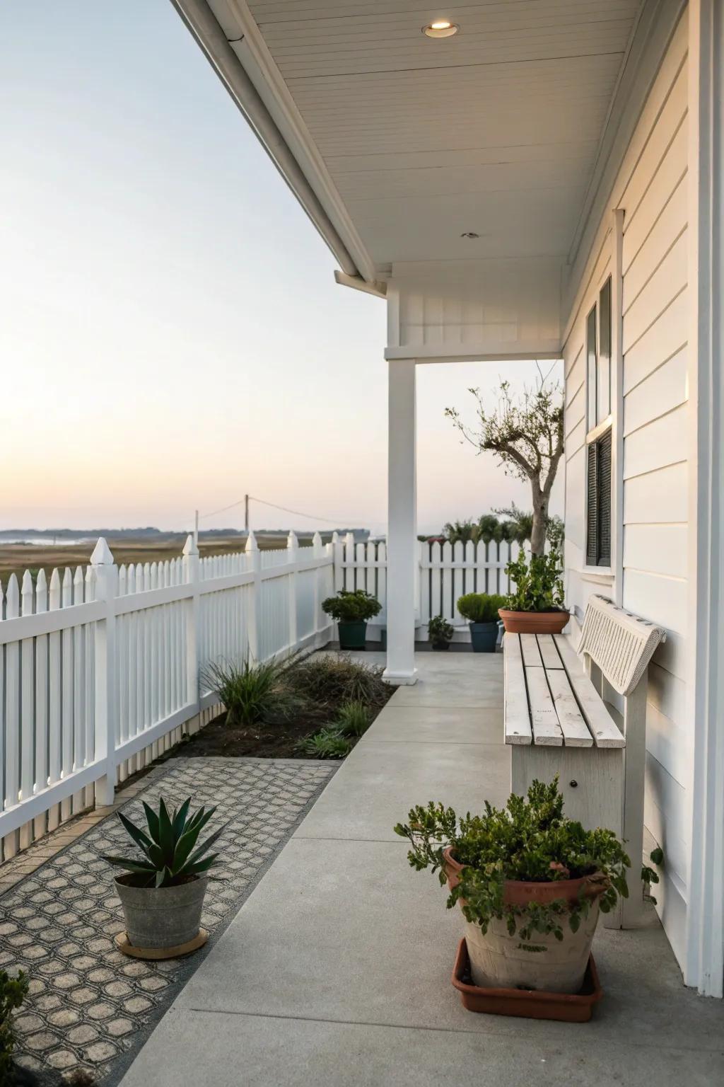 A minimalistic porch design that's all about simplicity and elegance.