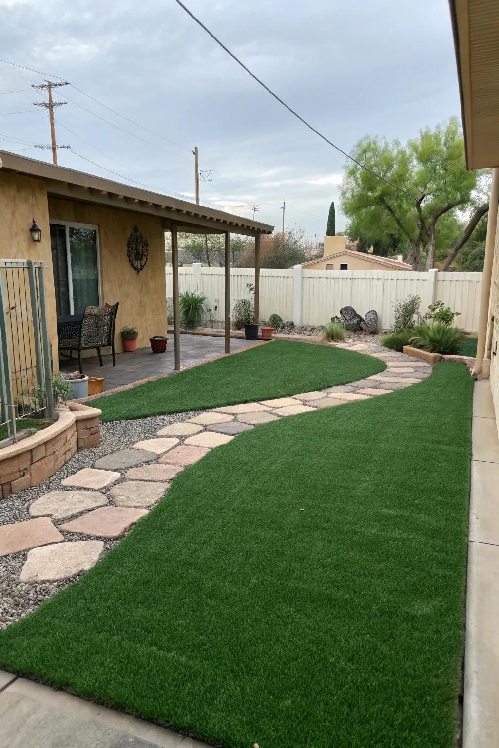 Create seamless transitions with a green pathway.