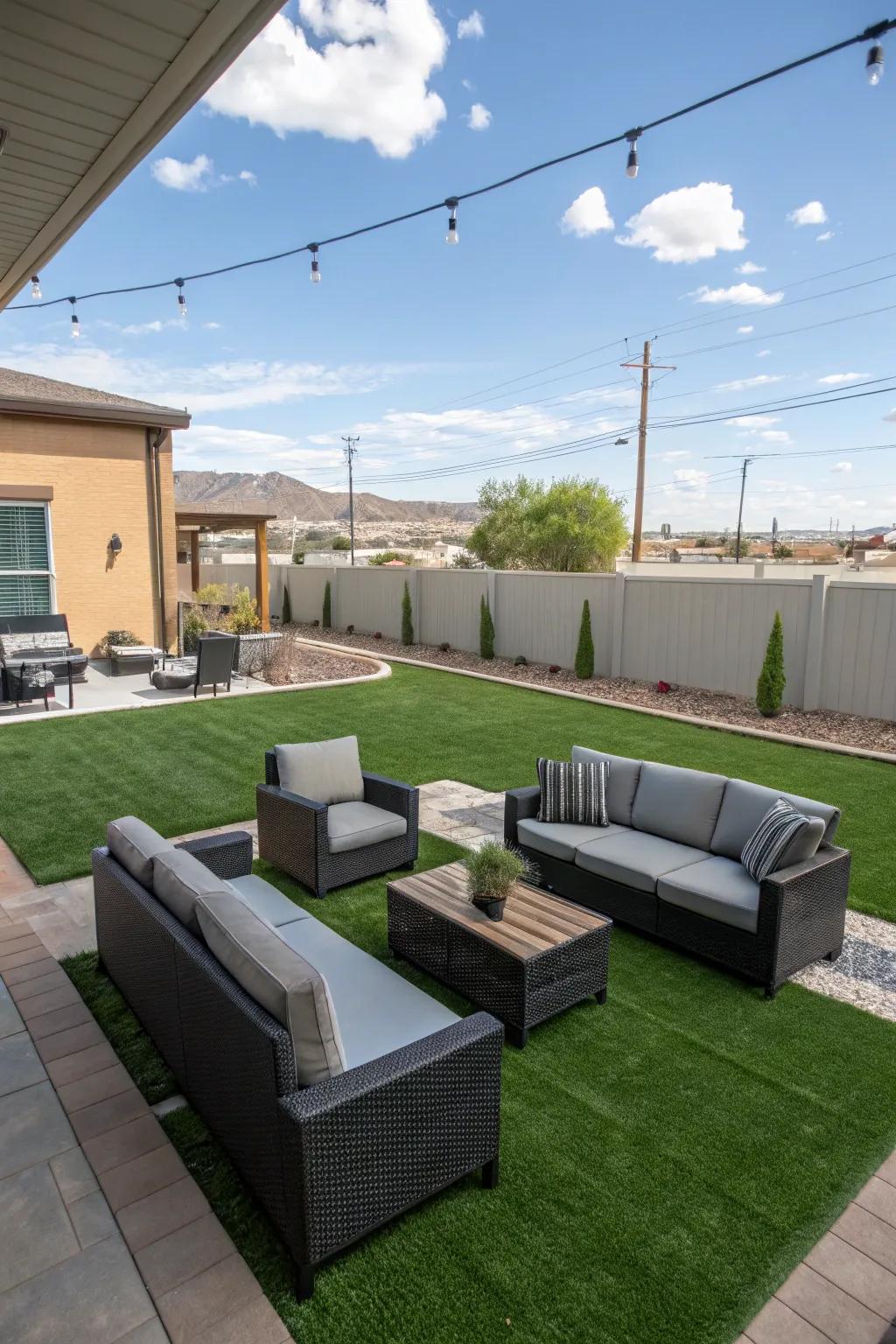 Combine style and comfort in a modern lounge area.