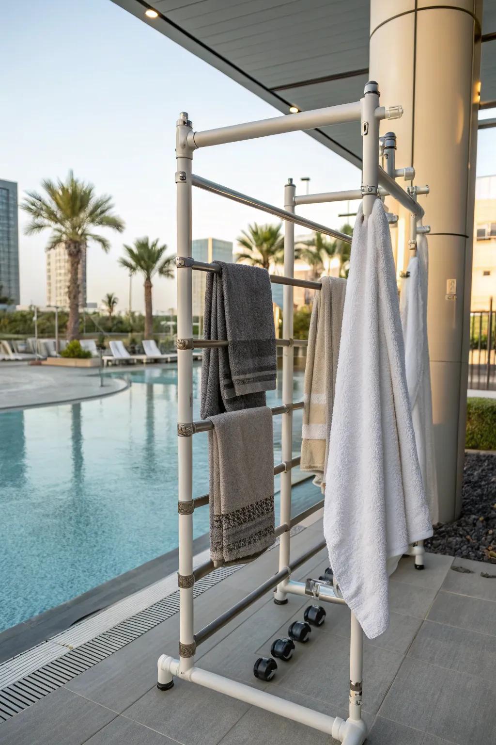 Add an urban touch with an industrial pipe rack.