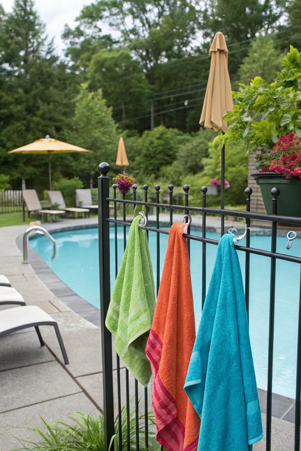 Enjoy flexibility with movable magnetic towel hooks.