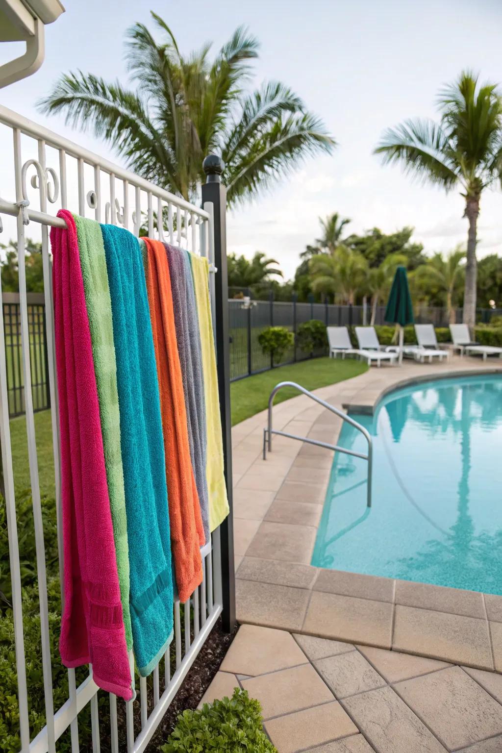 Keep things tidy with an over-the-door rack for towels.