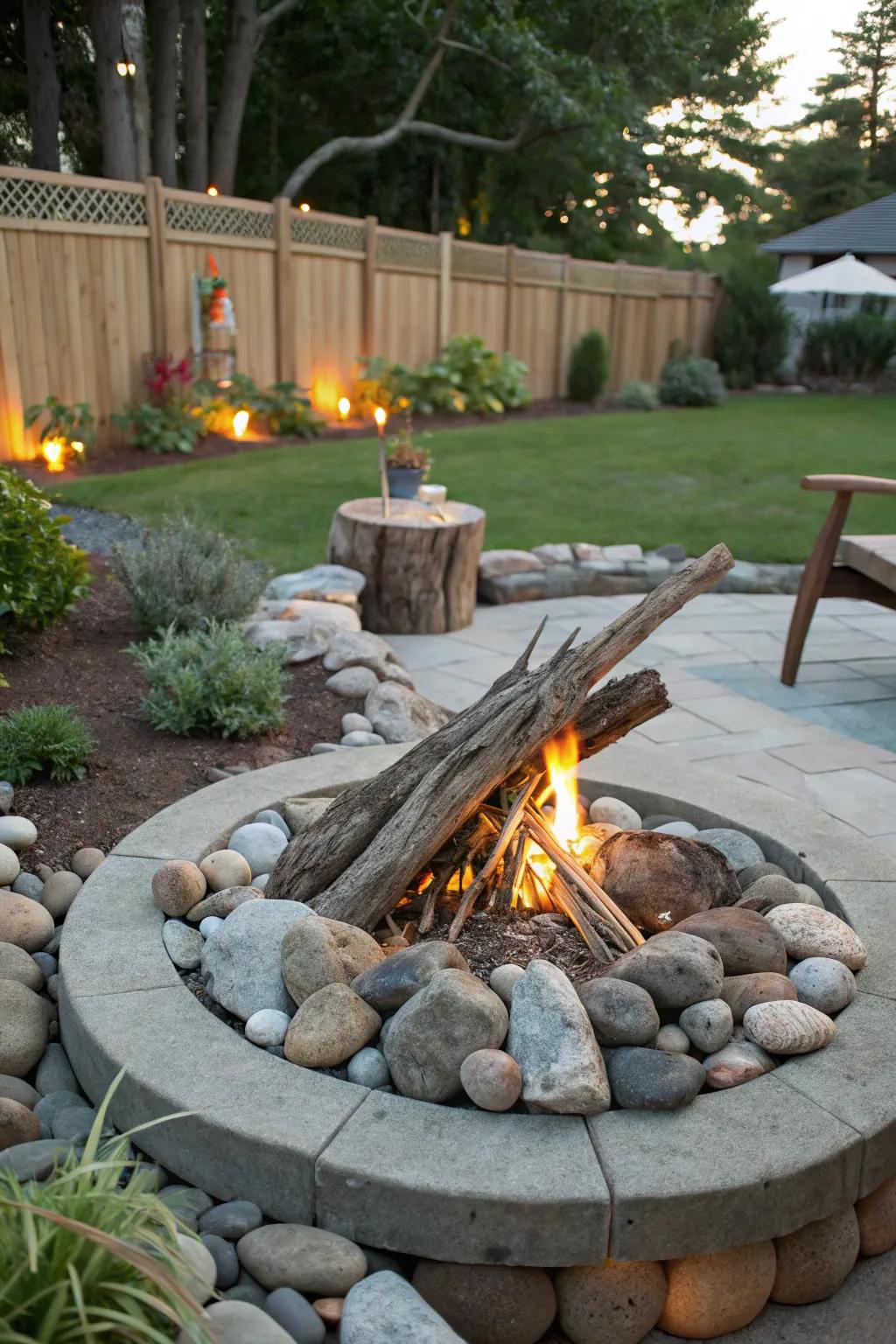 Bring the beach to your backyard with a coastal-inspired fire pit.