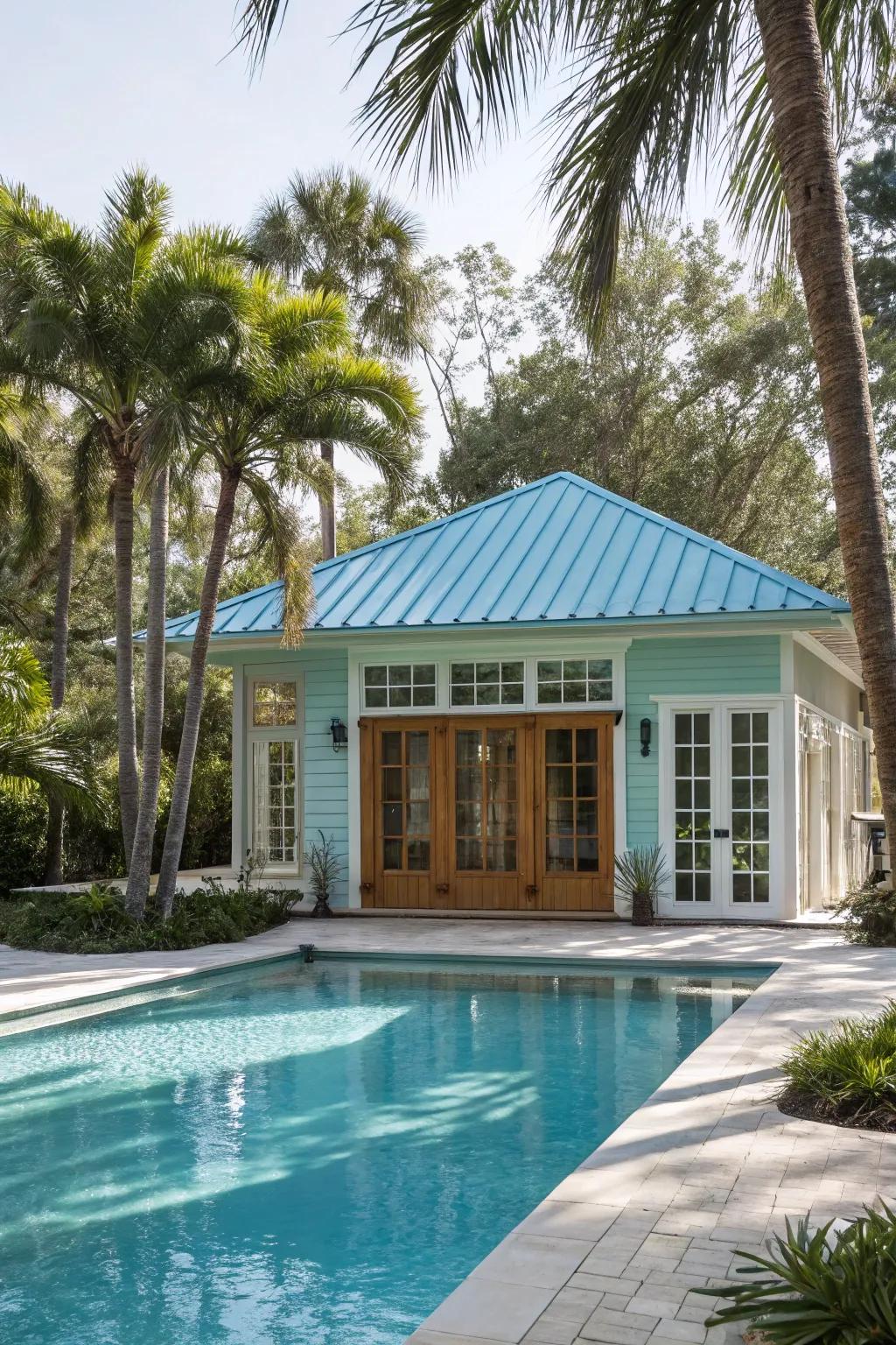 Turquoise exudes a tropical vibe, perfect for Florida homes.