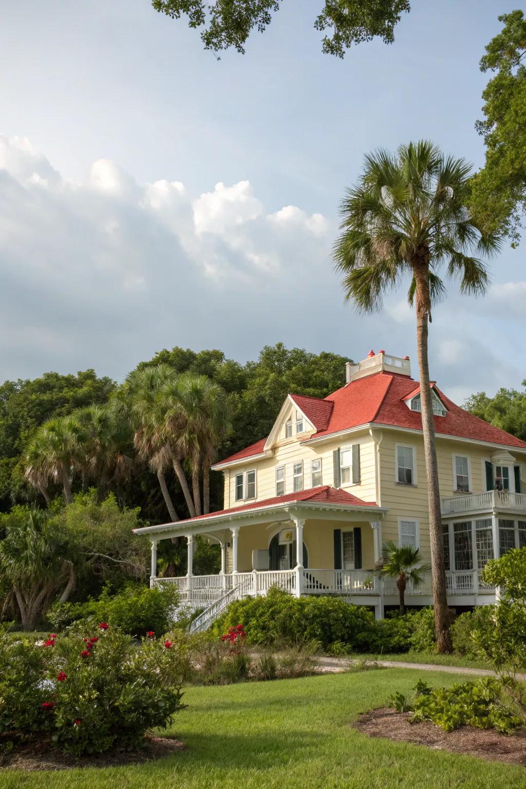 Beige creates a warm and inviting atmosphere in this Florida setting.