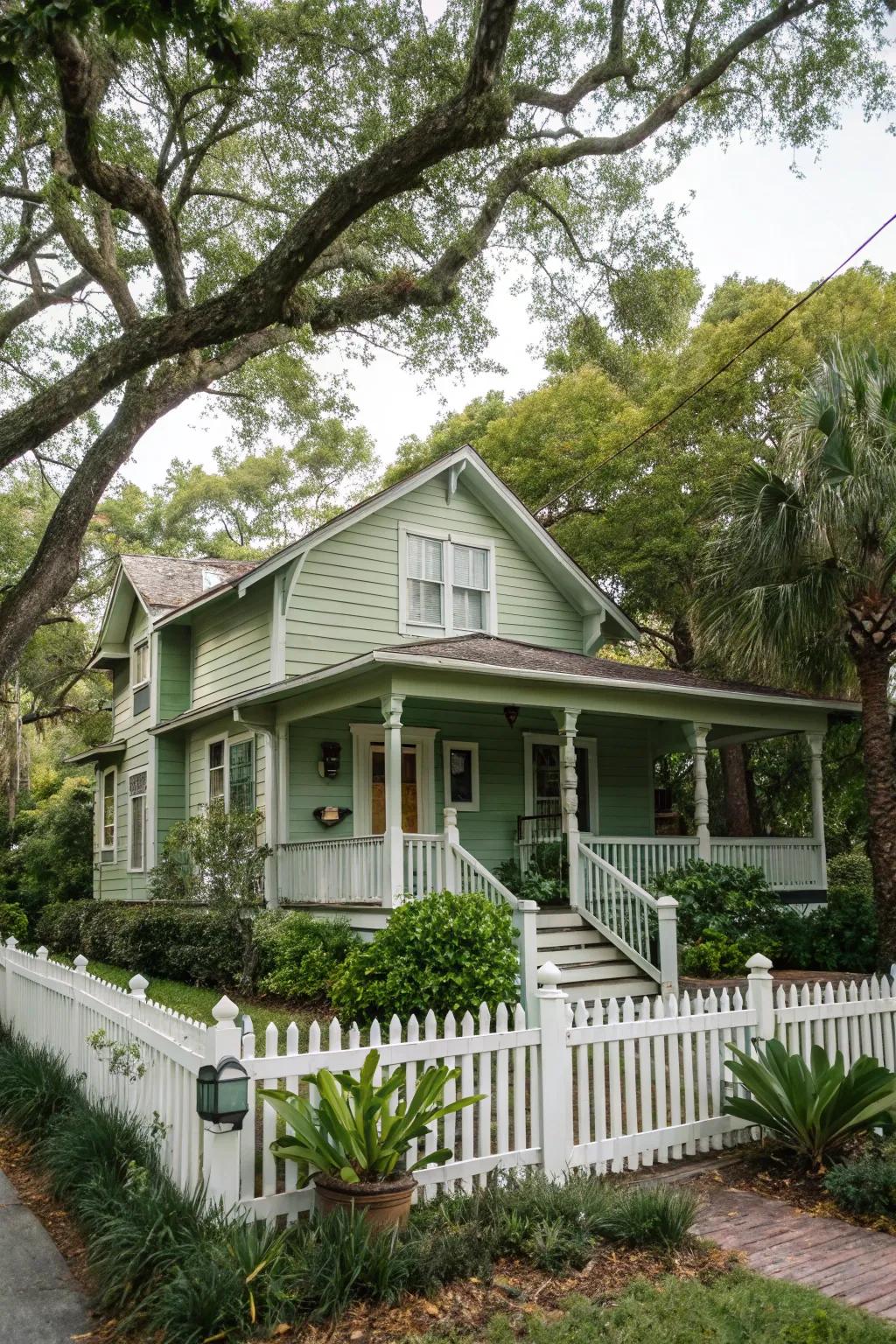 Sage green creates harmony with Florida's natural landscape.