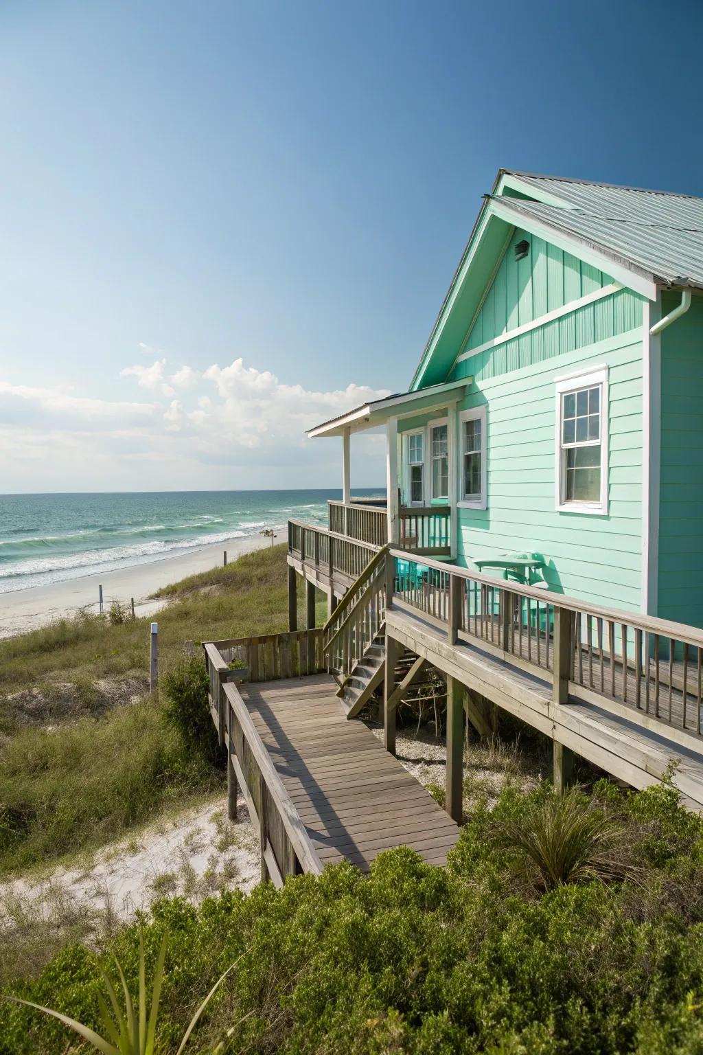 Mint green maintains a fresh and inviting look in Florida settings.