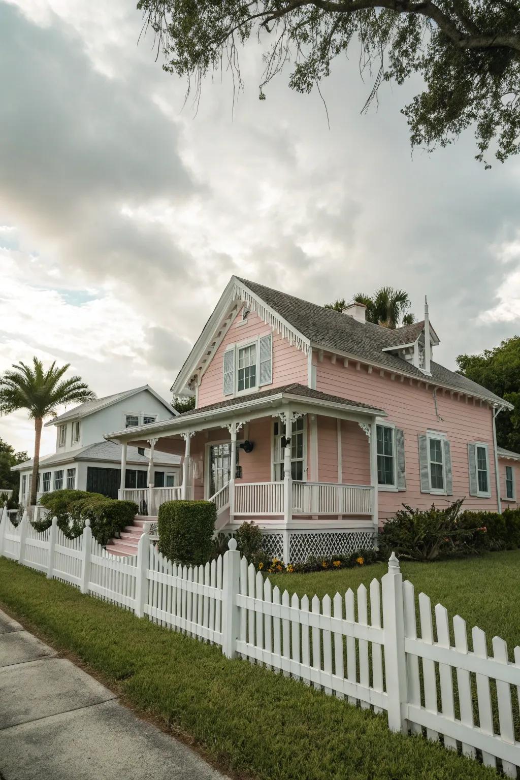 Pastel pink creates a whimsical and charming home atmosphere.