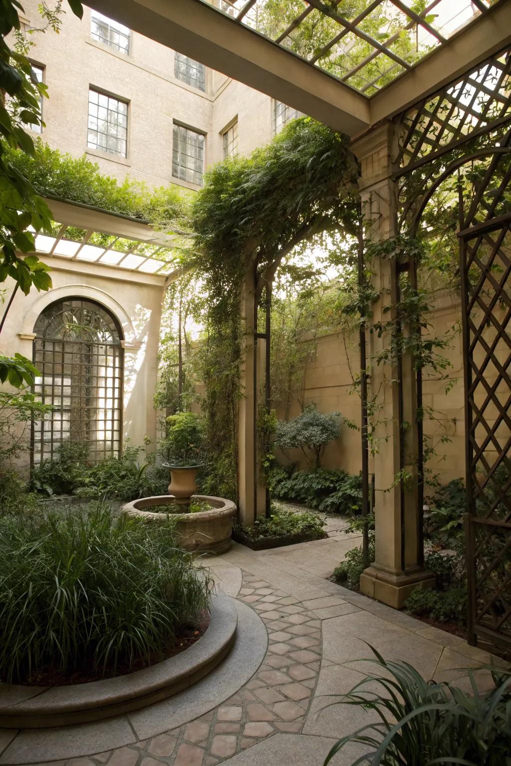 Intimate settings offer privacy and comfort in your atrium.