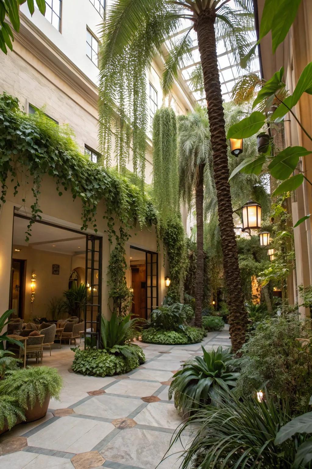 Lush greenery transforms your atrium into a peaceful escape.