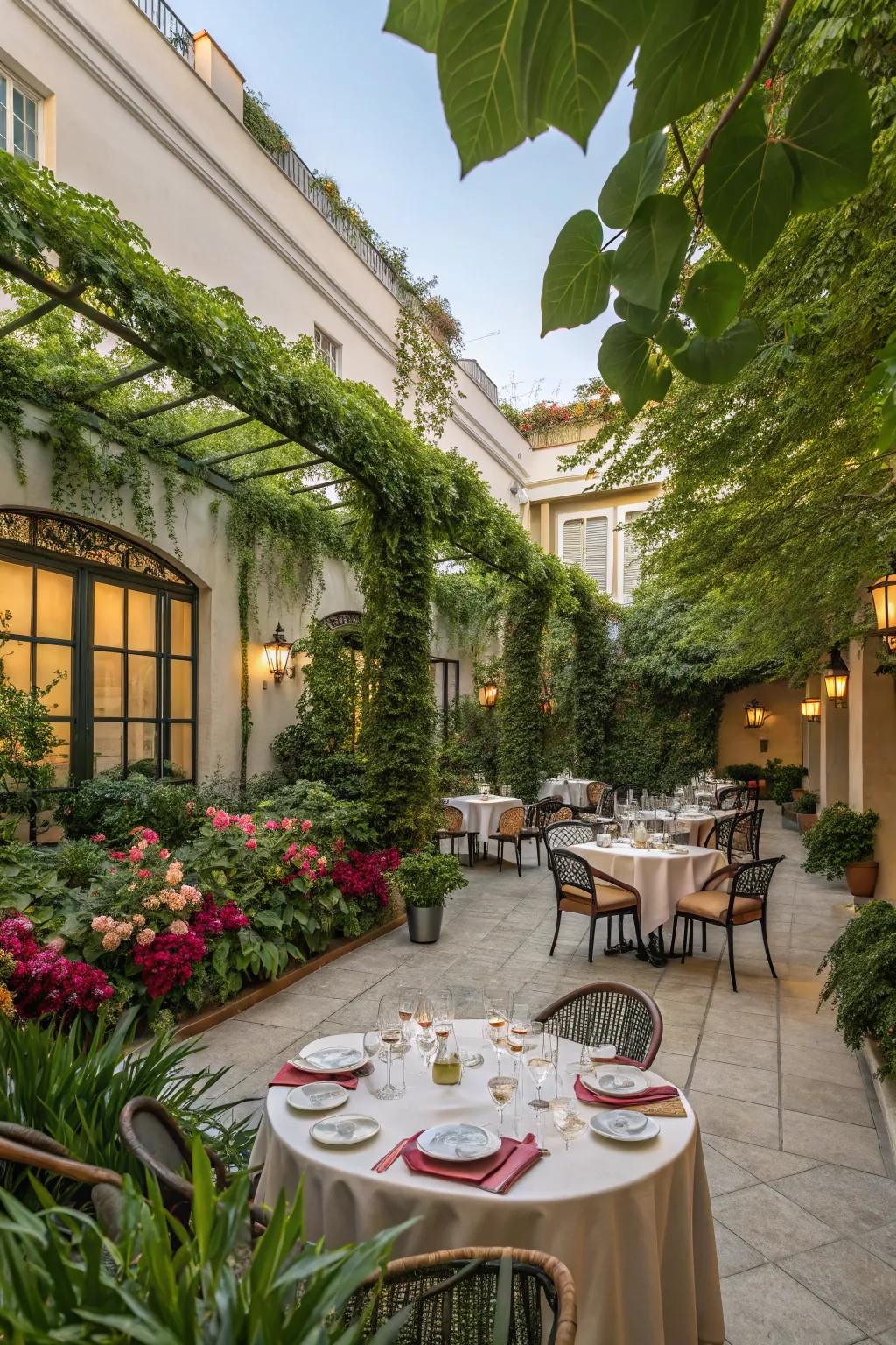 Enjoy al fresco dining in your beautifully designed atrium.