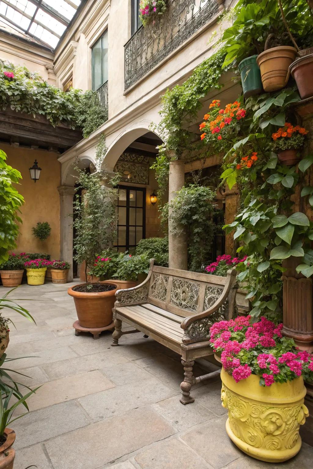 Eclectic features add charm and character to your atrium.