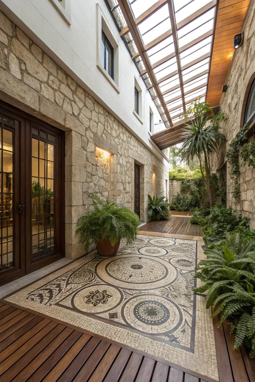 Varied floor textures add character and distinction to your atrium.