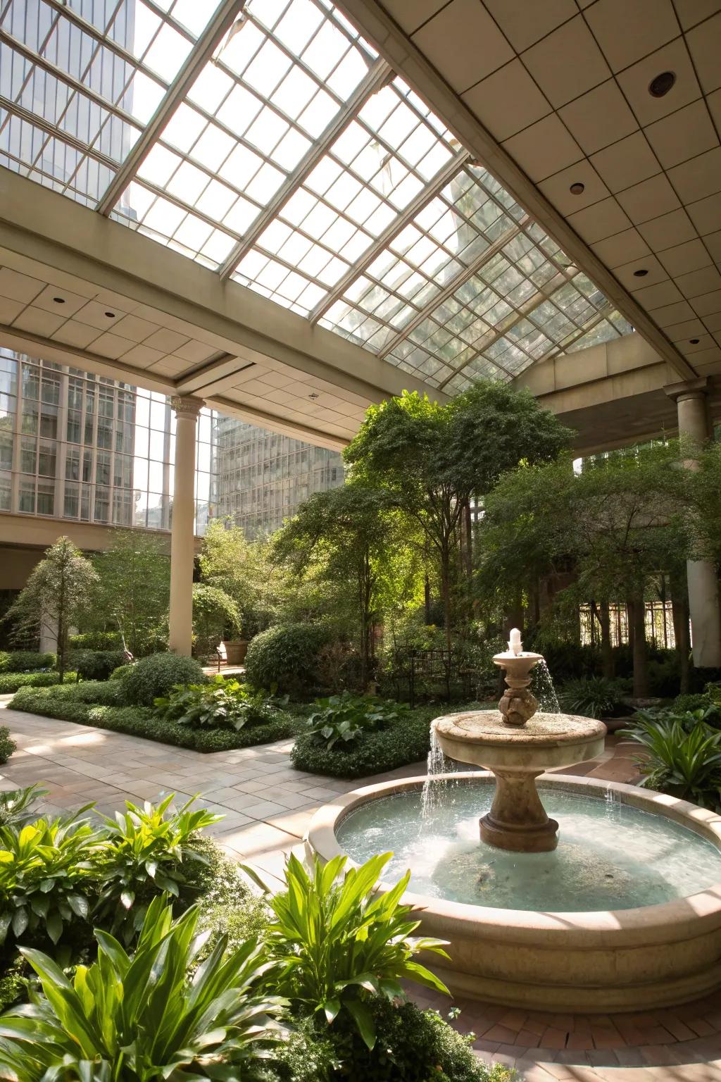 Natural light is key to a bright and inviting atrium.