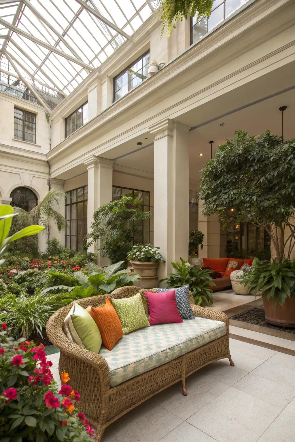 Enjoy a cozy nook in your atrium for ultimate relaxation.