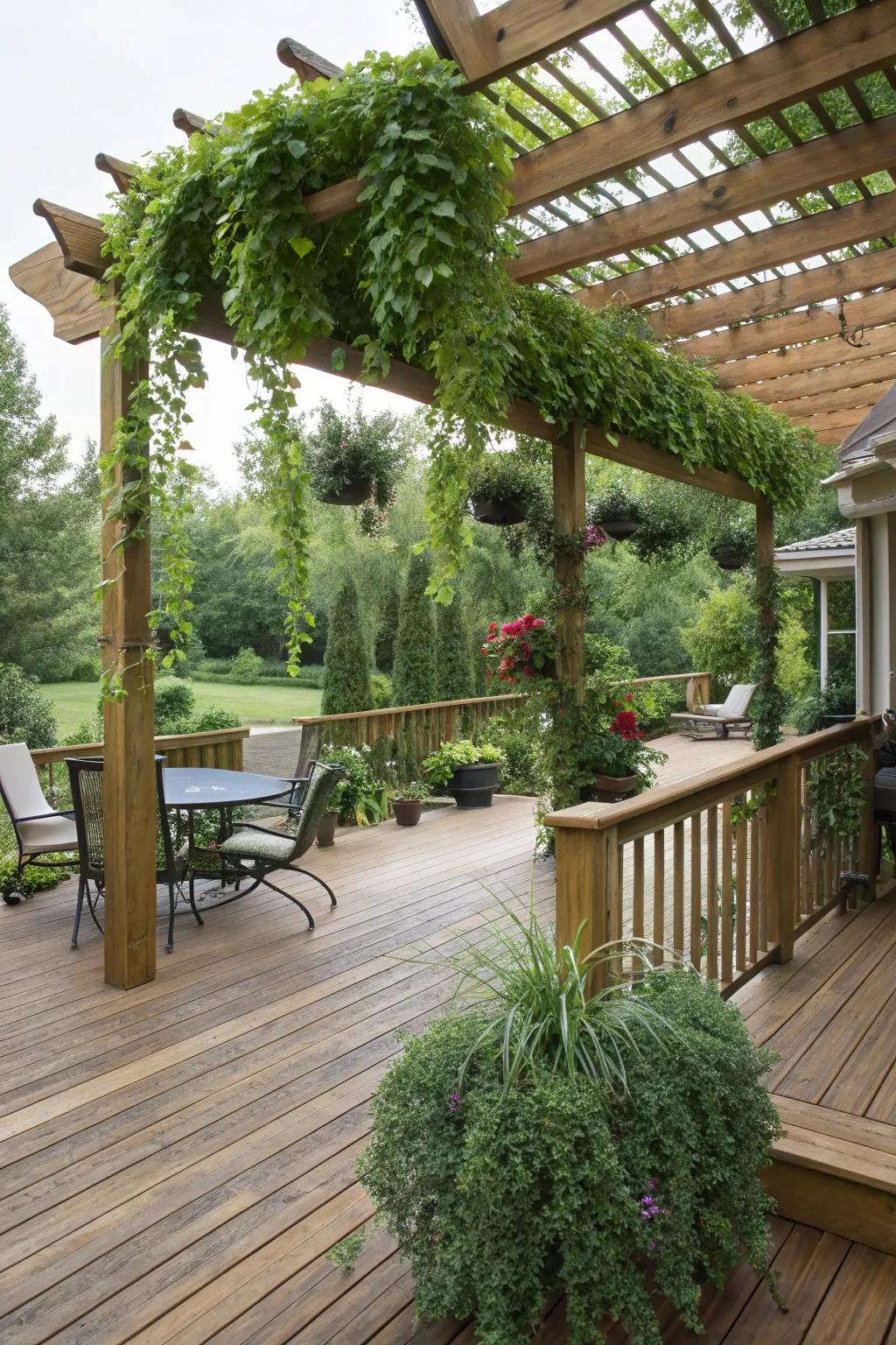 Enhance your deck with a stylish pergola.