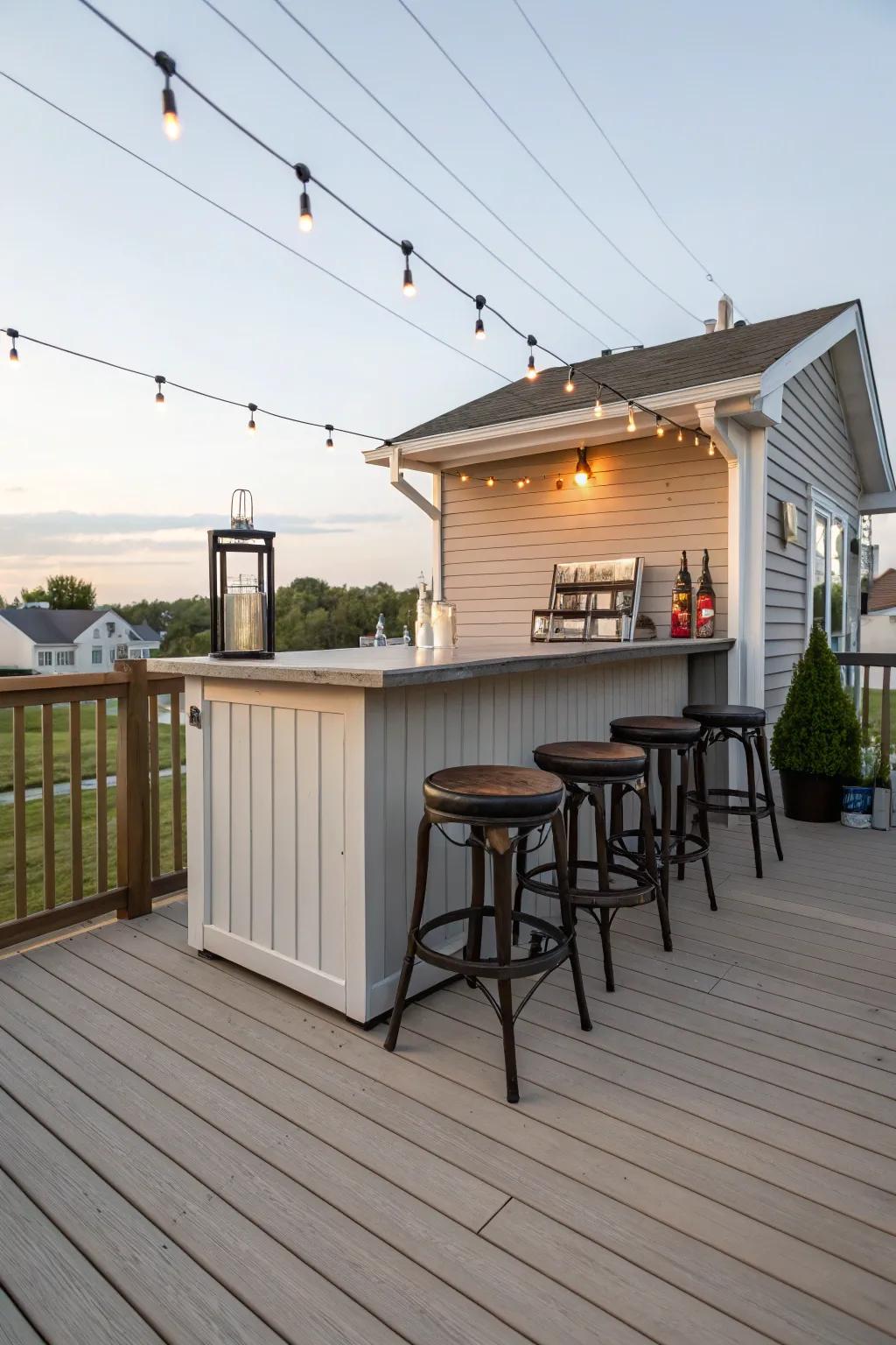 Entertain in style with a deck bar setup.