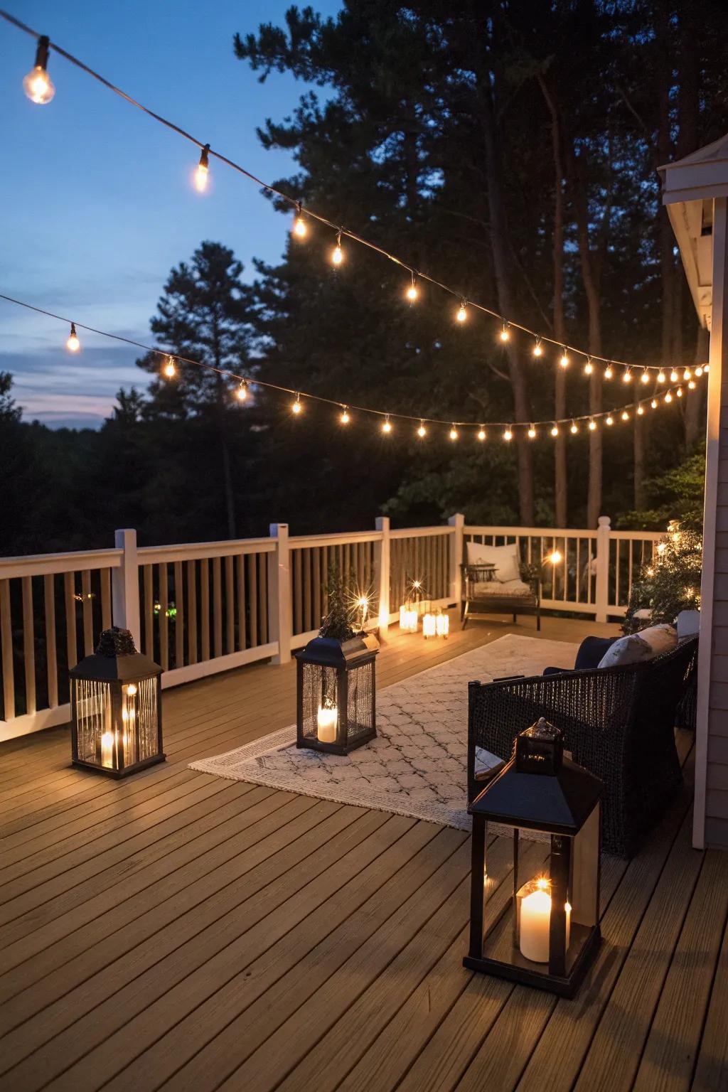 Create a warm atmosphere with ambient lighting.