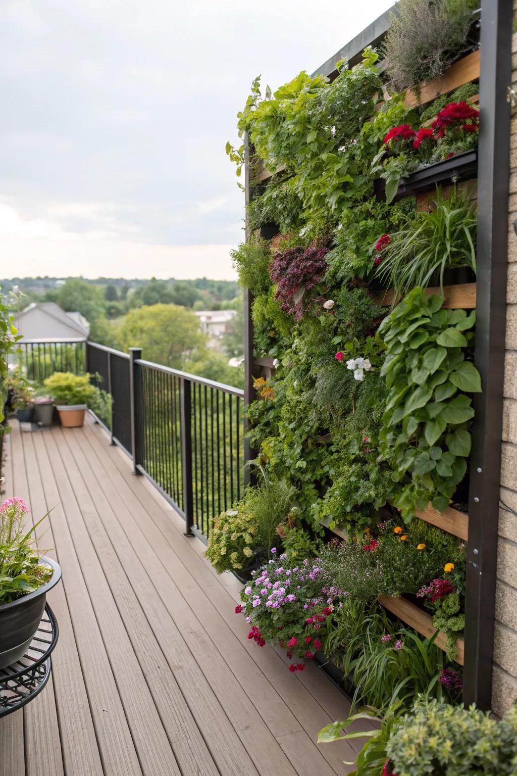Maximize green space with a vertical garden.
