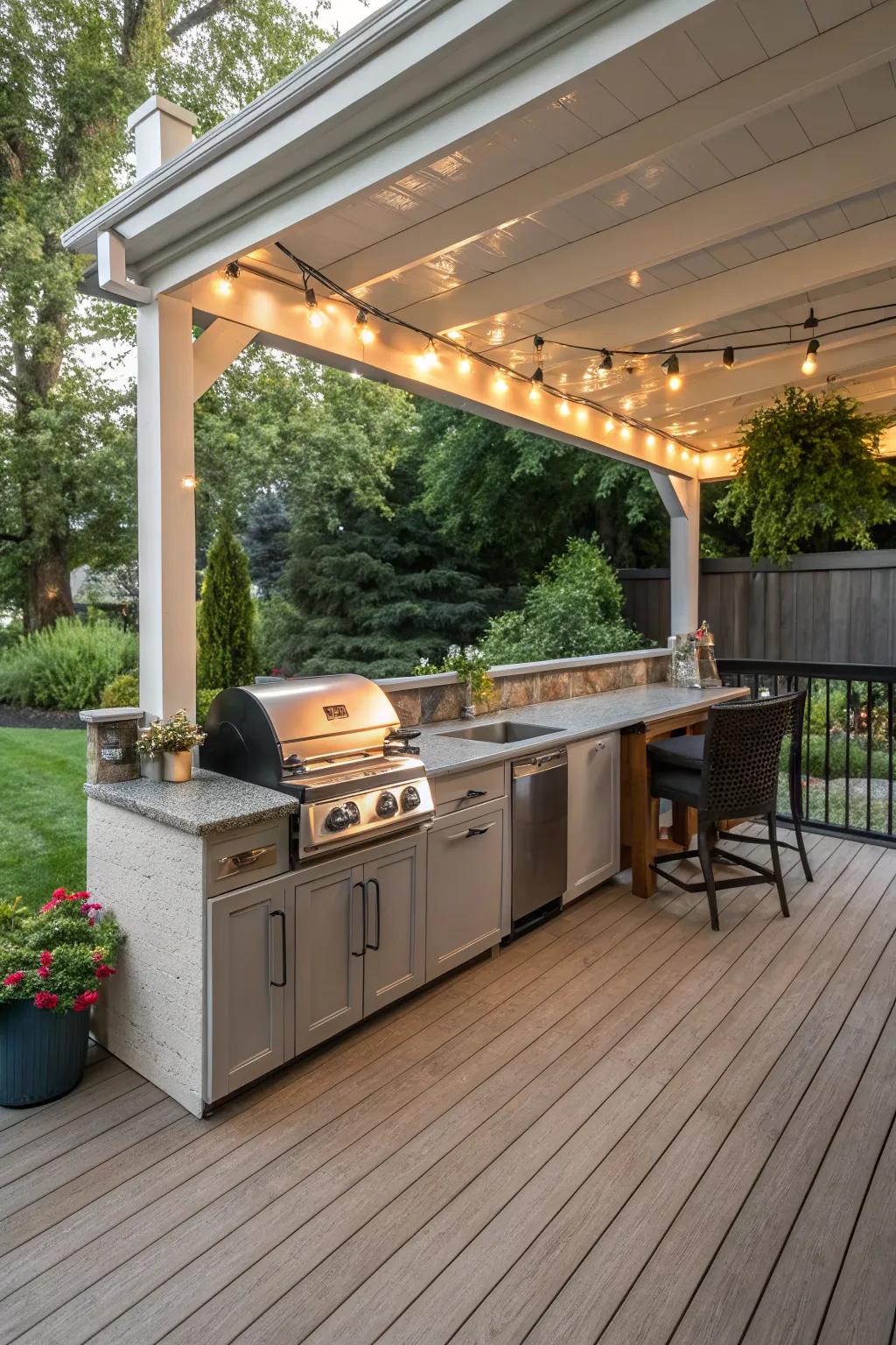 Elevate your dining experience with an outdoor kitchen.