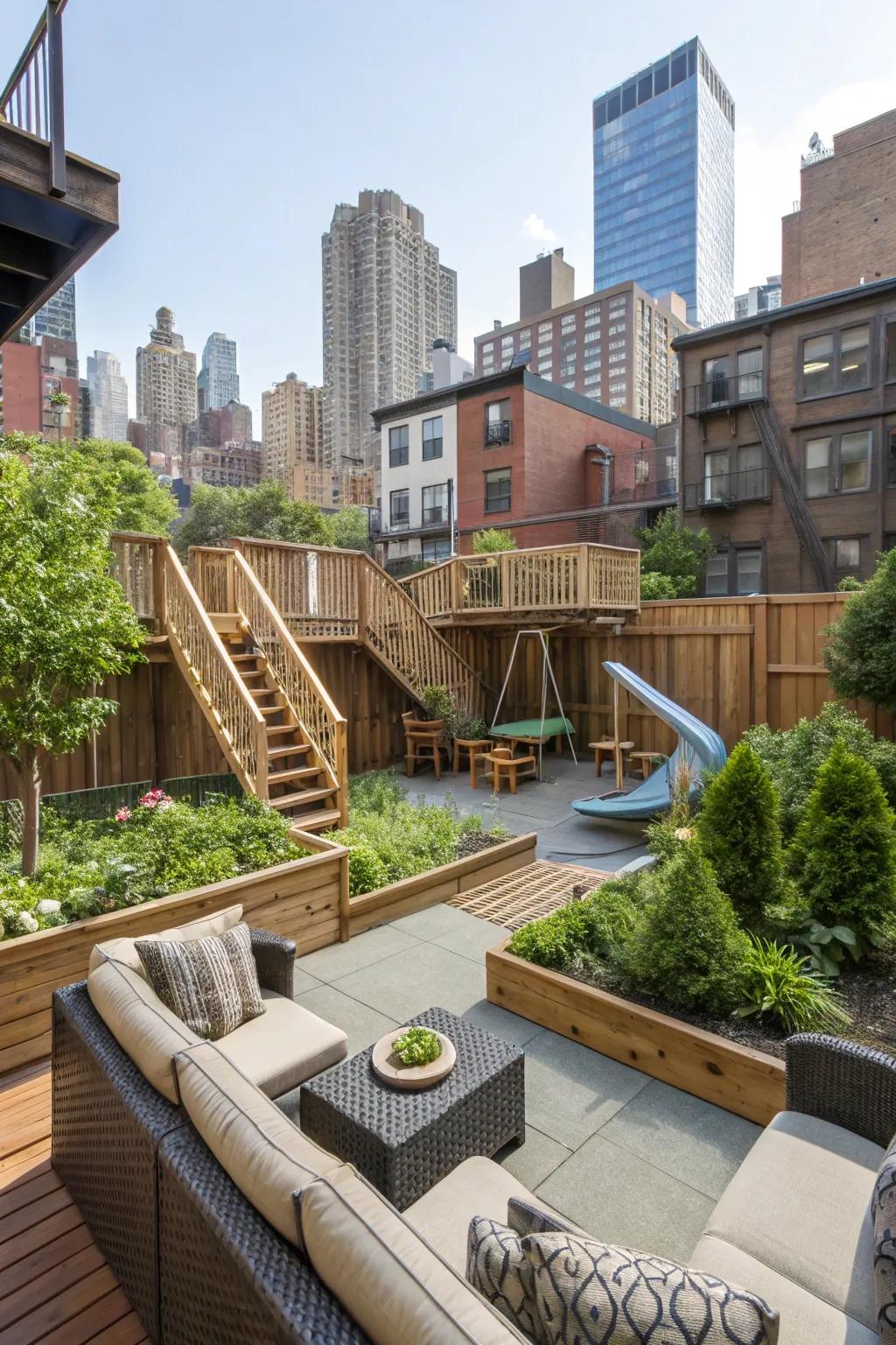 Maximize your space with a multi-level backyard design.