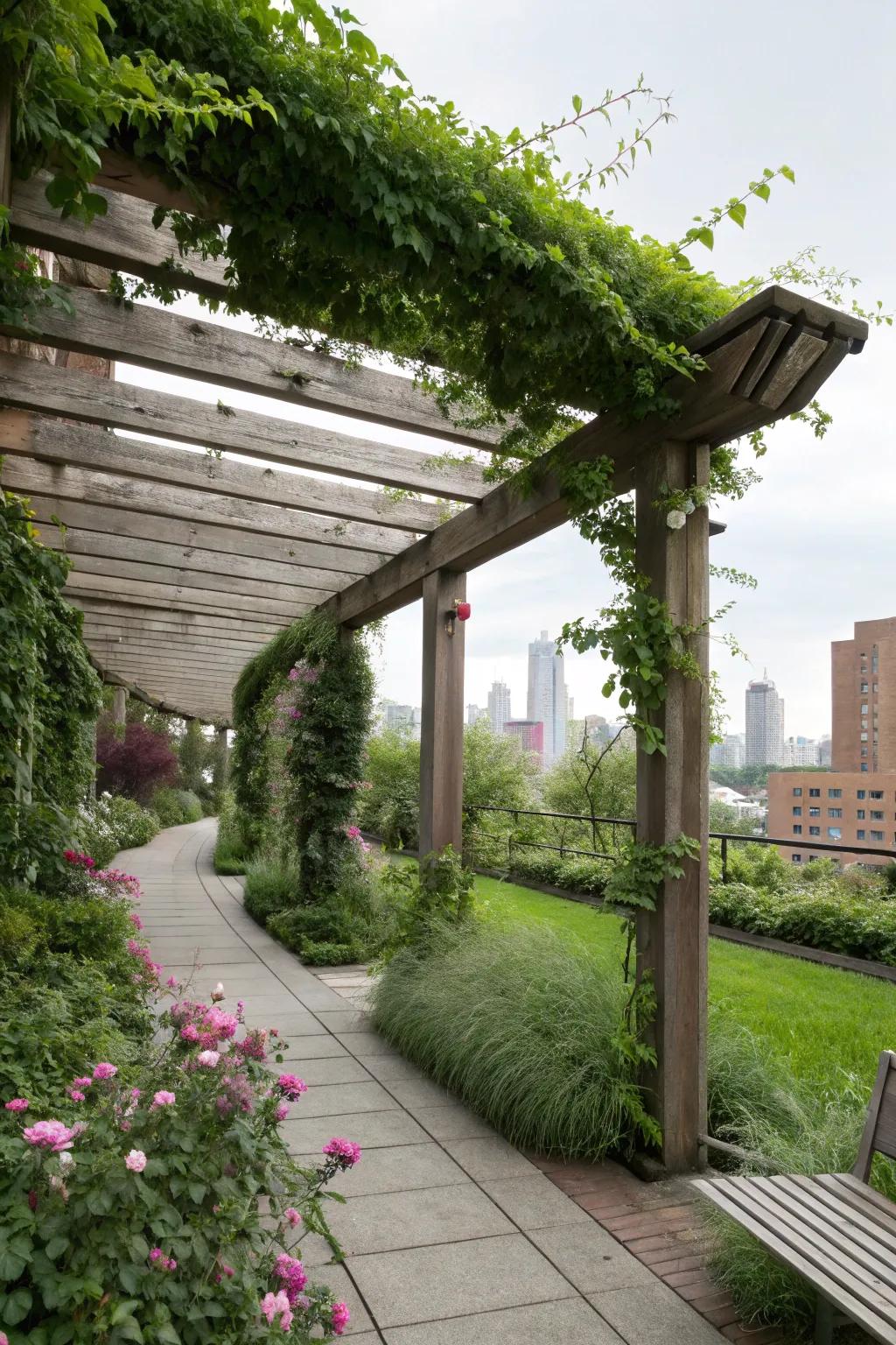 A pergola provides style and shade in your garden.