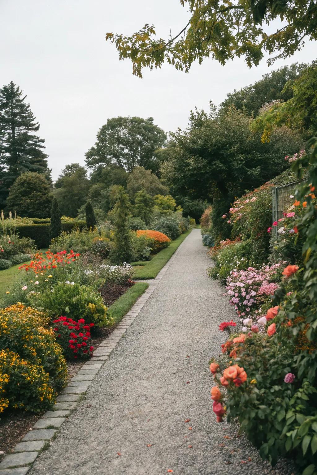 A walkway beautifully integrated into a lush garden.