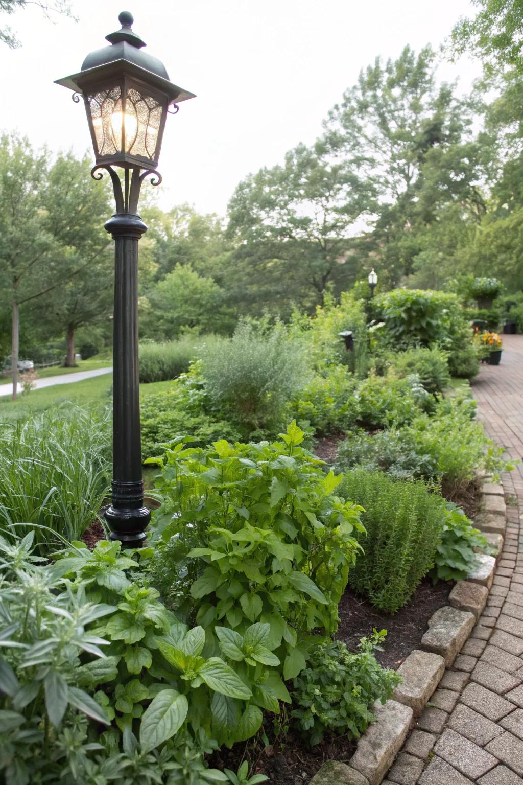 A mini herb garden offers both beauty and utility to your front yard.
