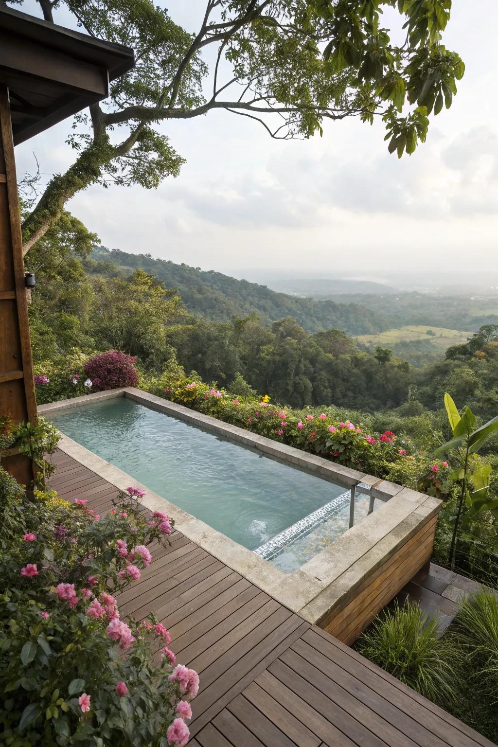 A raised platform elevates your spa for luxurious views.