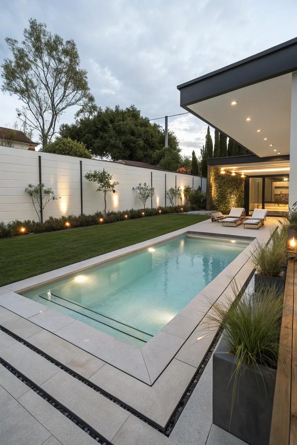 A minimalist design offers a sleek and calming spa environment.