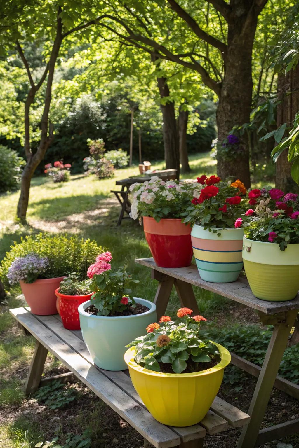 Containers offer versatile planting options.