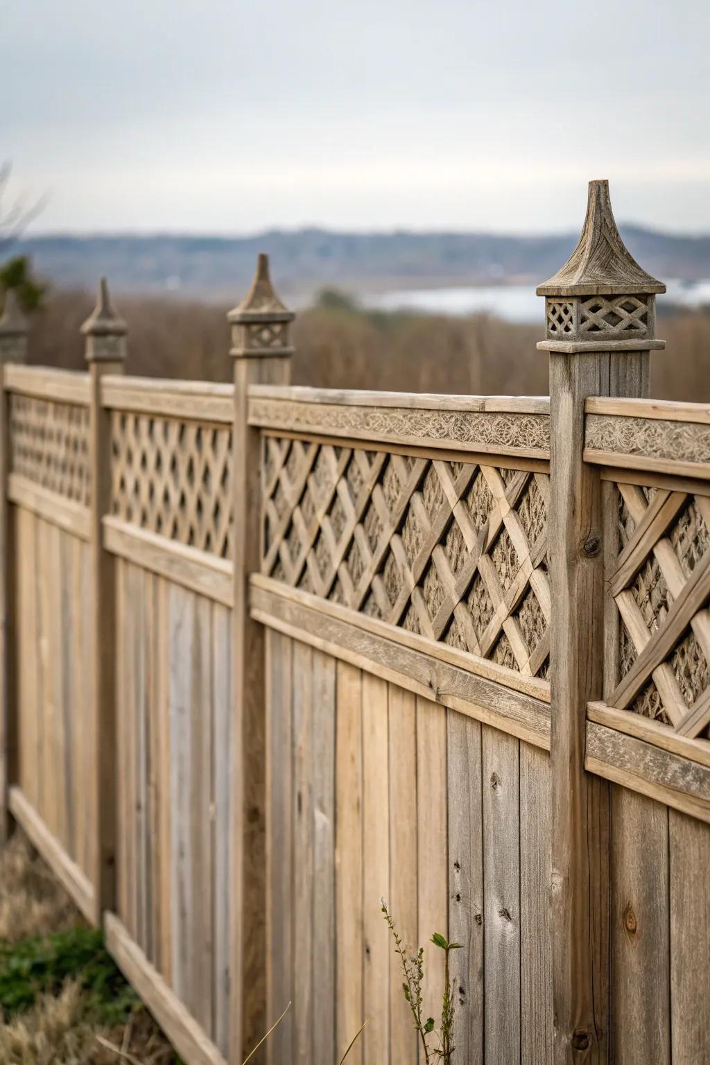 Geometric toppers offer dynamic visual interest.