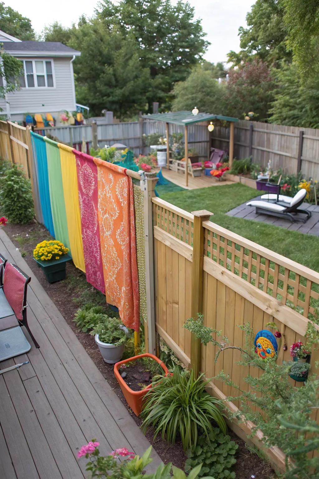 Fabric screens add personality and privacy.