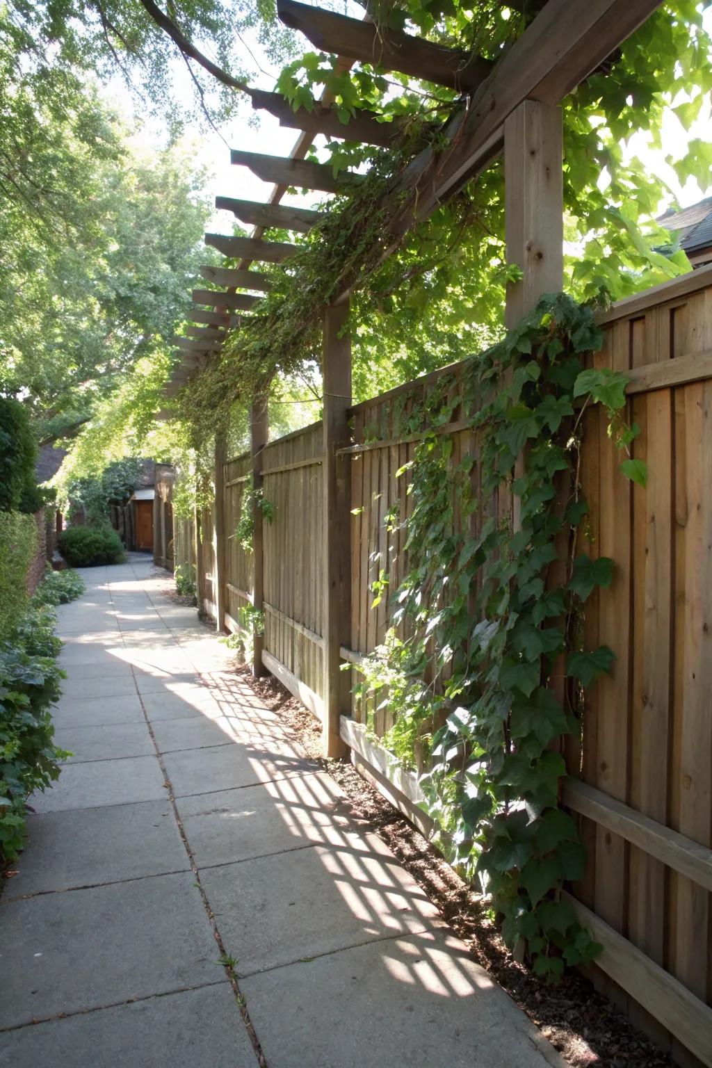 Pergola toppers offer architectural interest and shade.