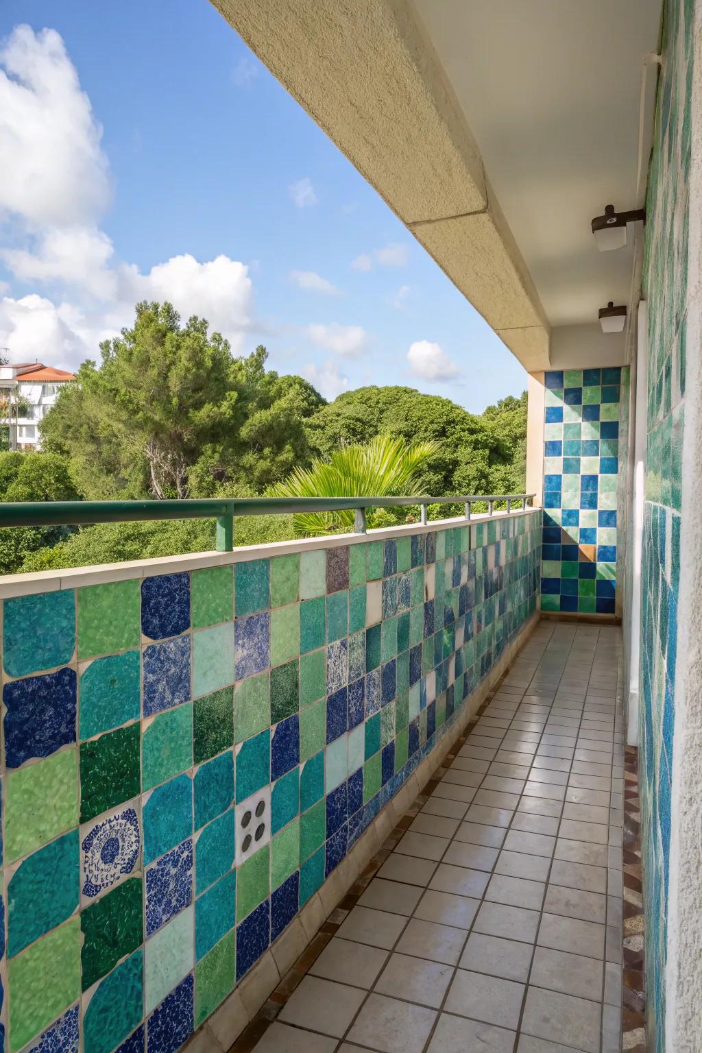 Colorful tiles bring energy and personality to your balcony.