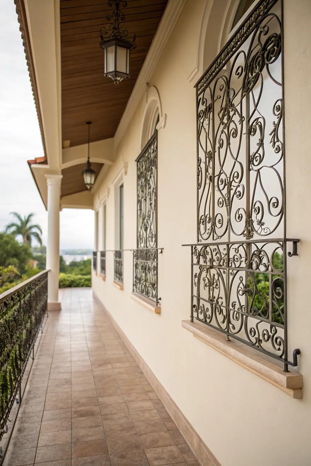 Decorative grilles provide both style and privacy to your balcony.