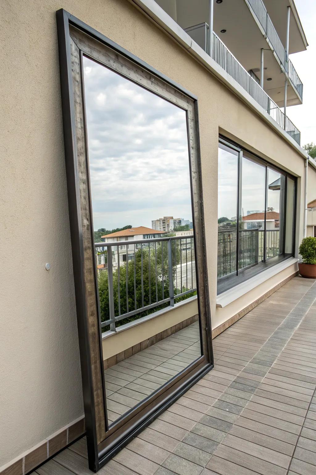 Mirrors can enhance the sense of space and light on your balcony.