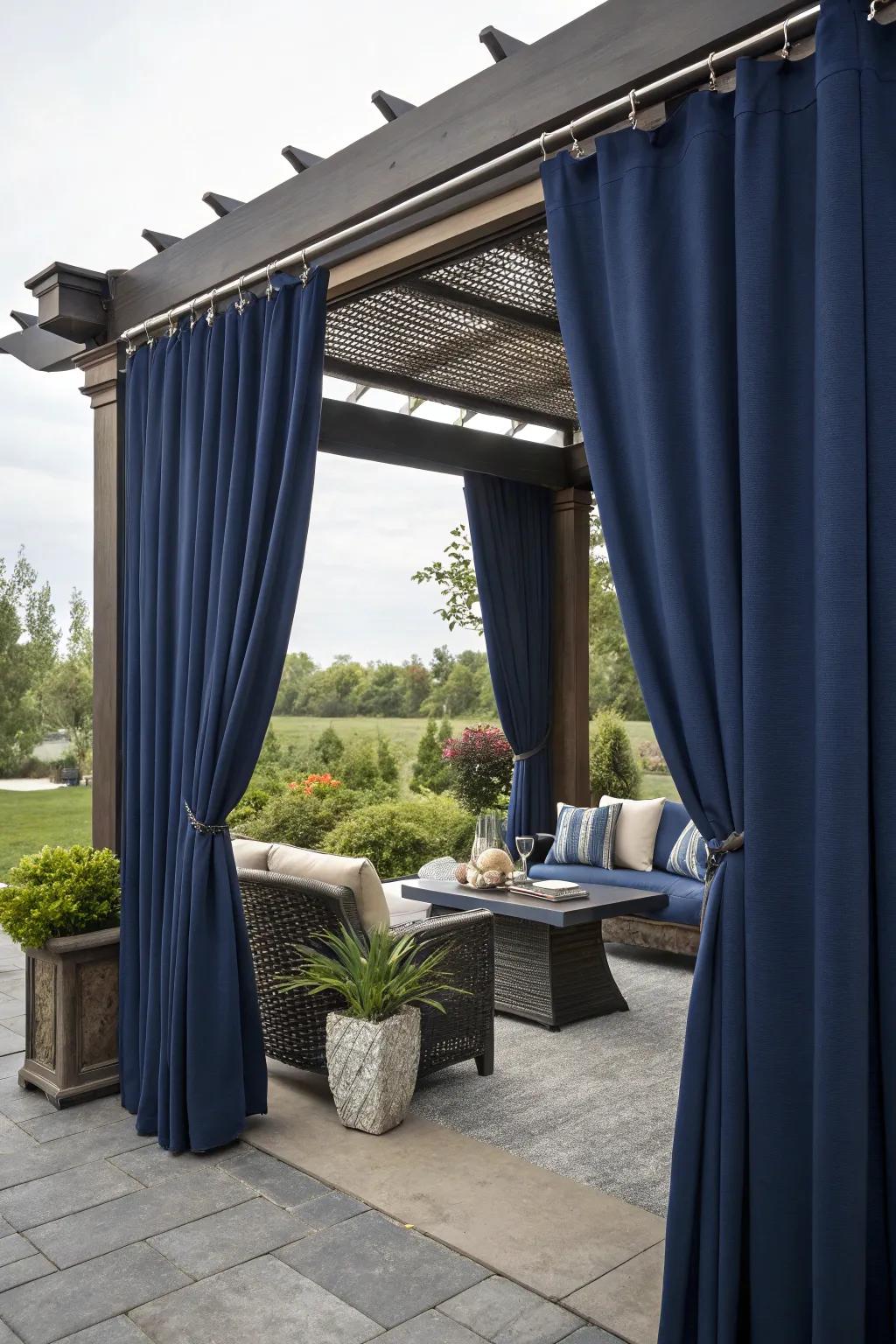 Create luxury and privacy with outdoor curtains.