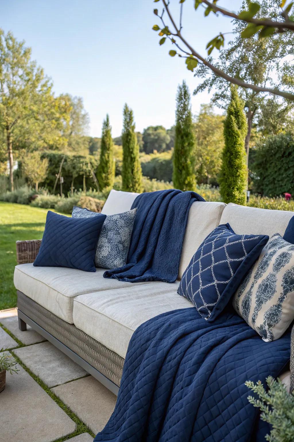 Achieve cozy elegance with layered textiles.