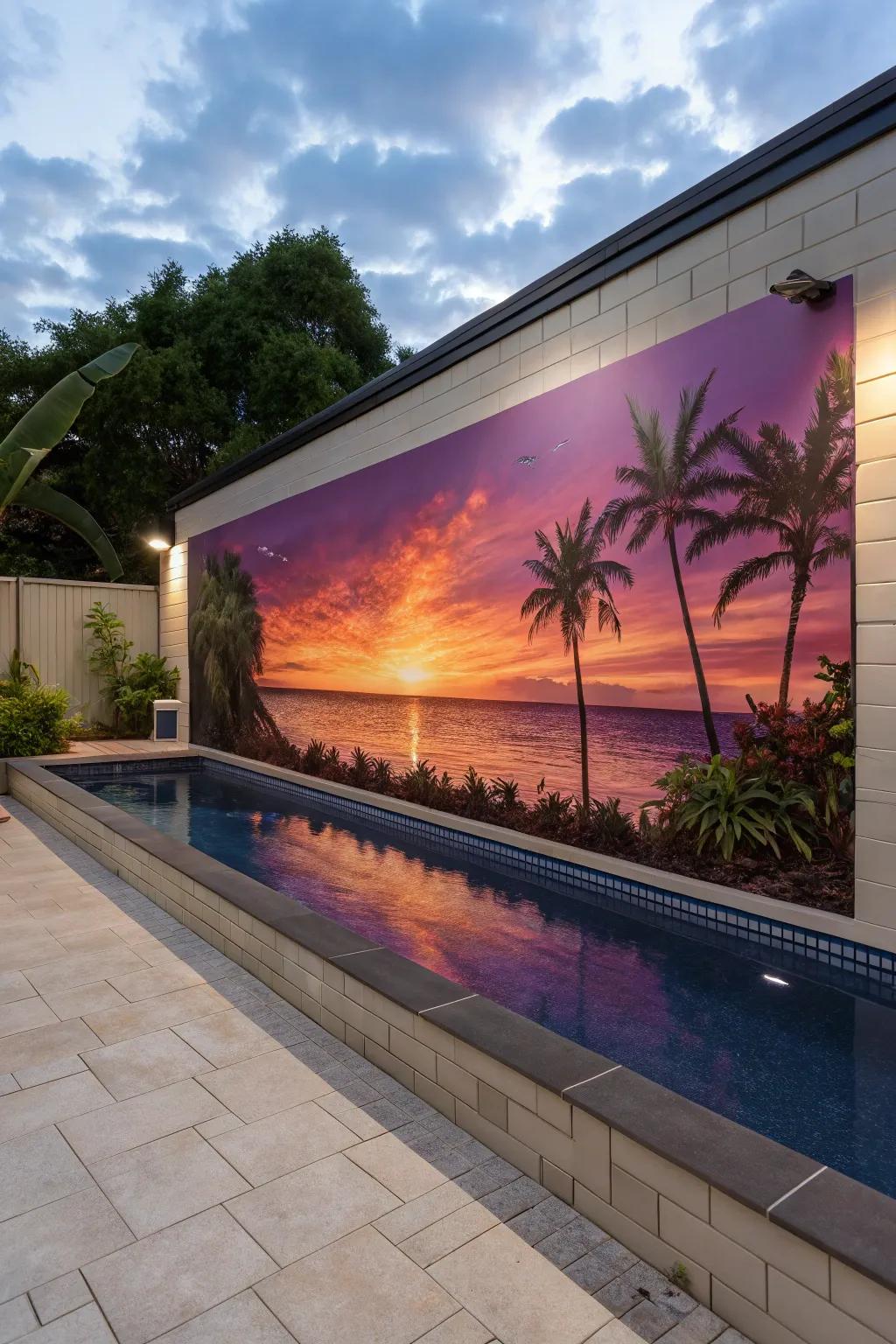 Sunset murals create a romantic atmosphere.