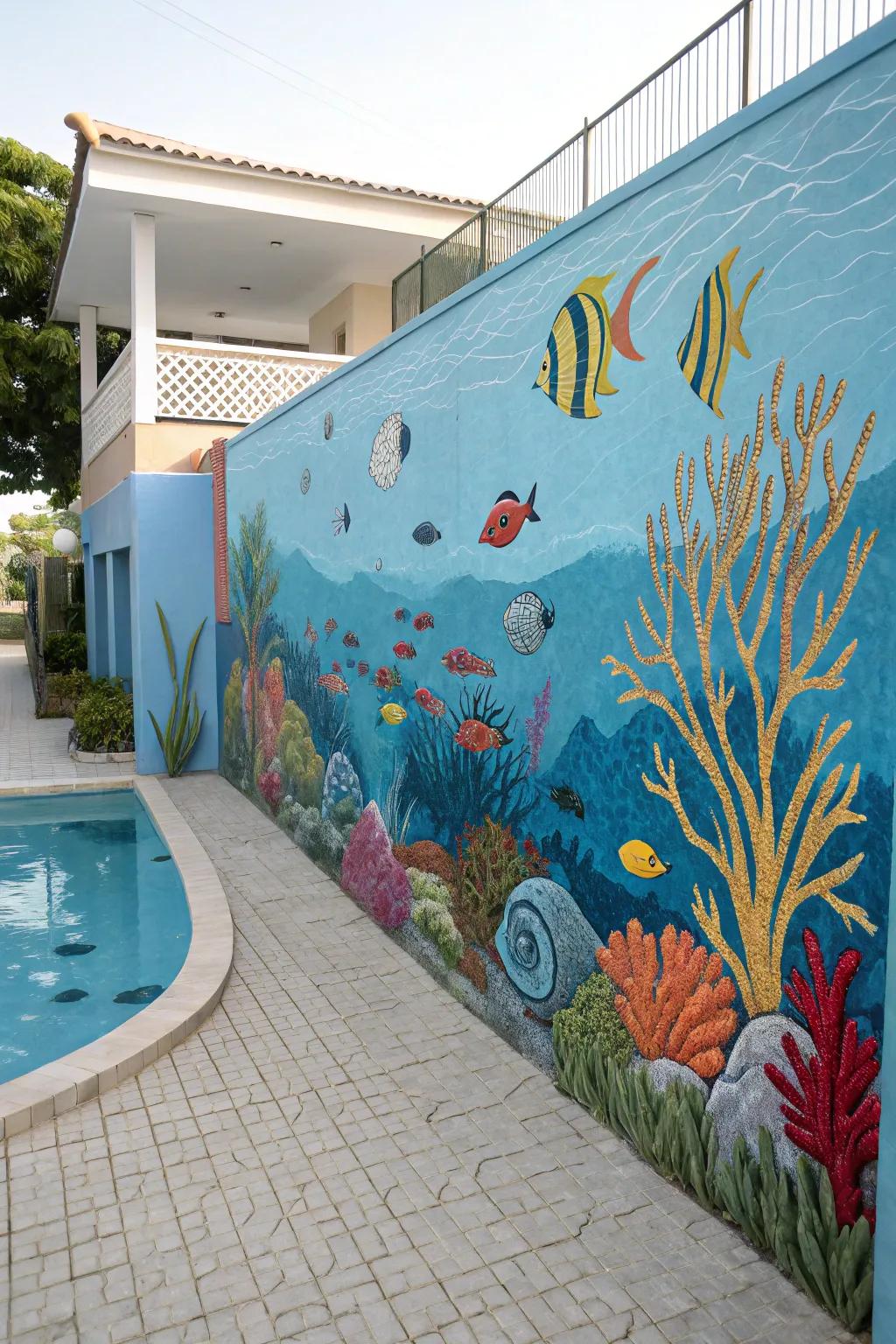 Under-the-sea murals add whimsy and fun.