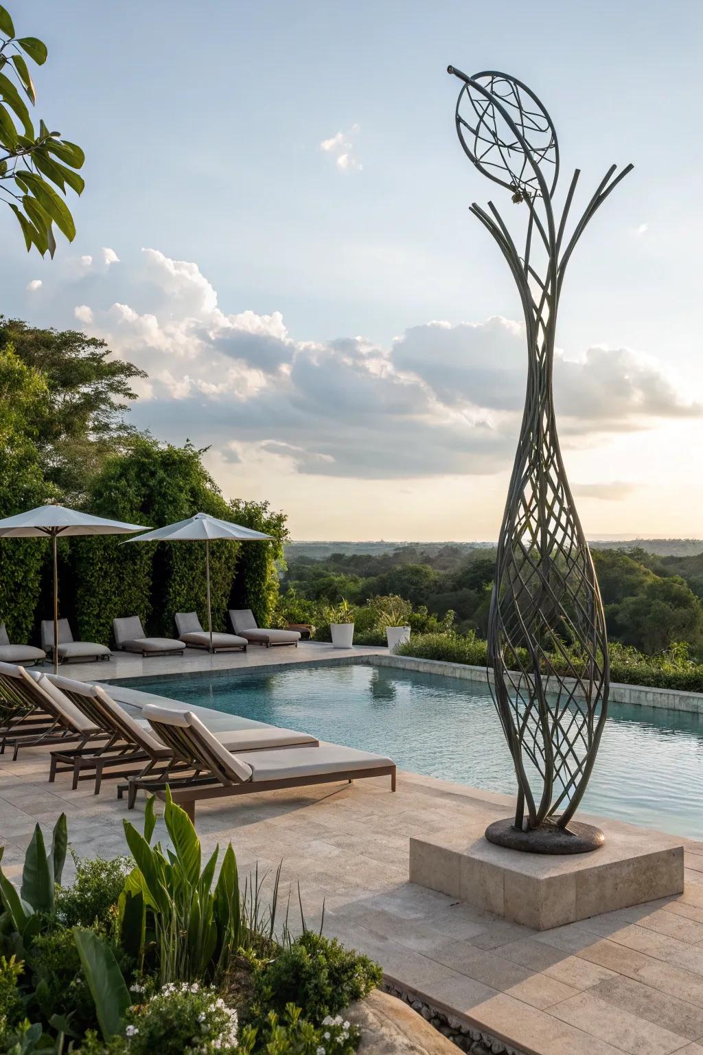 Artistic sculptures become eye-catching focal points.