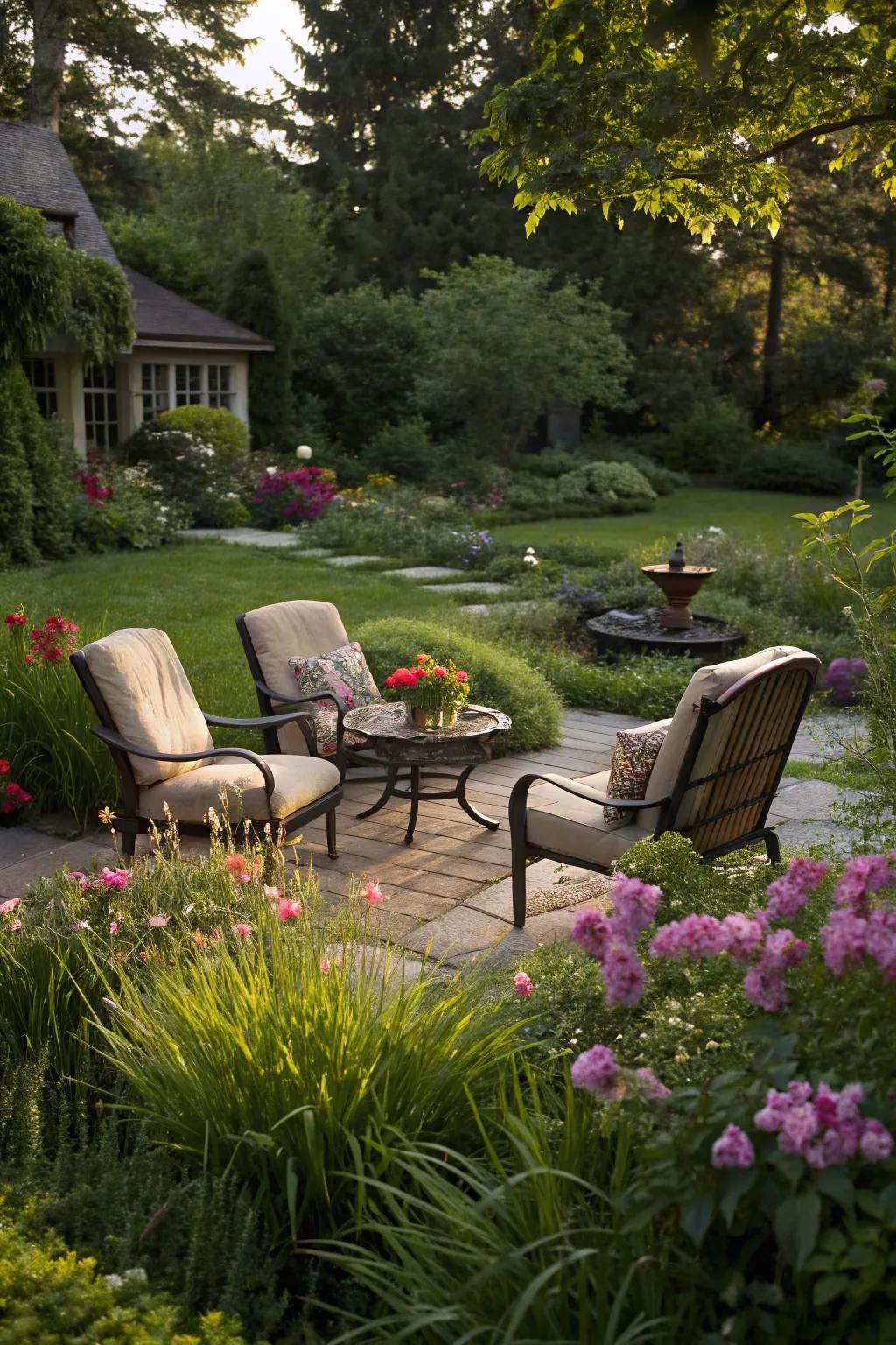 A relaxation spot provides a peaceful escape in your yard.
