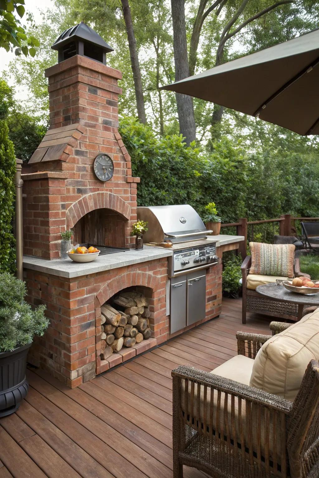 Brick designs offer durability and classic style.