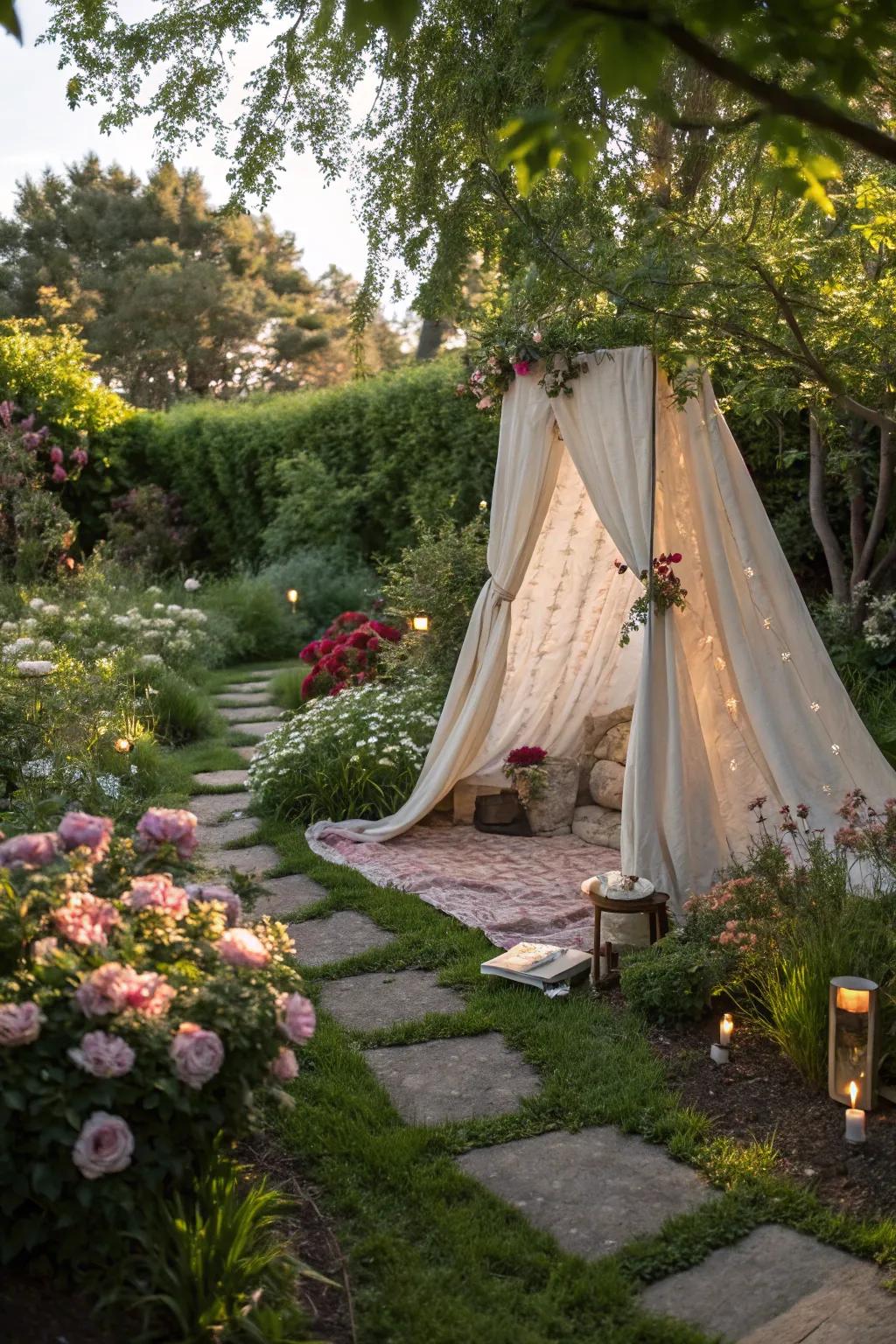 Offer a magical retreat with a cozy hideaway tent.