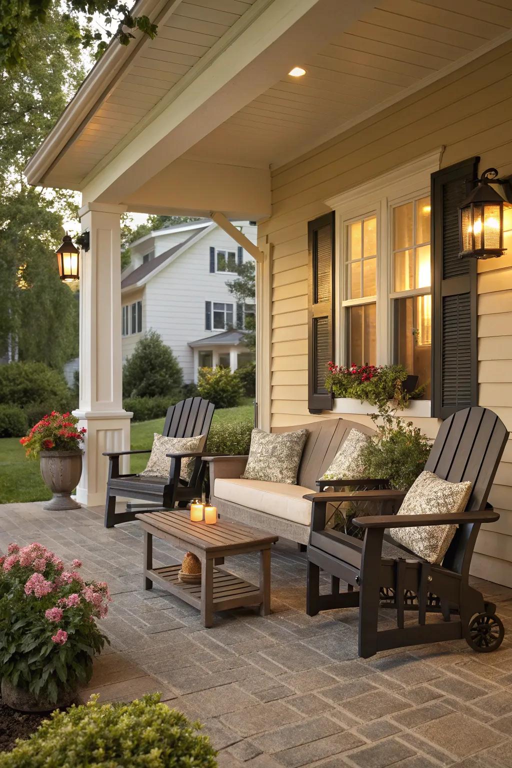 Versatile convertible benches for dynamic outdoor seating.