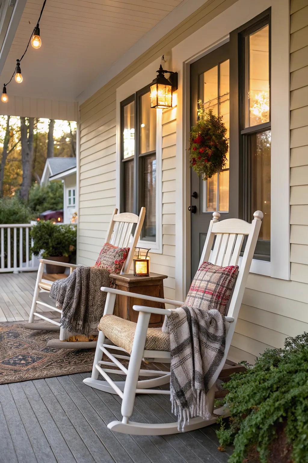 Classic rocking chairs bring timeless charm to your front porch.