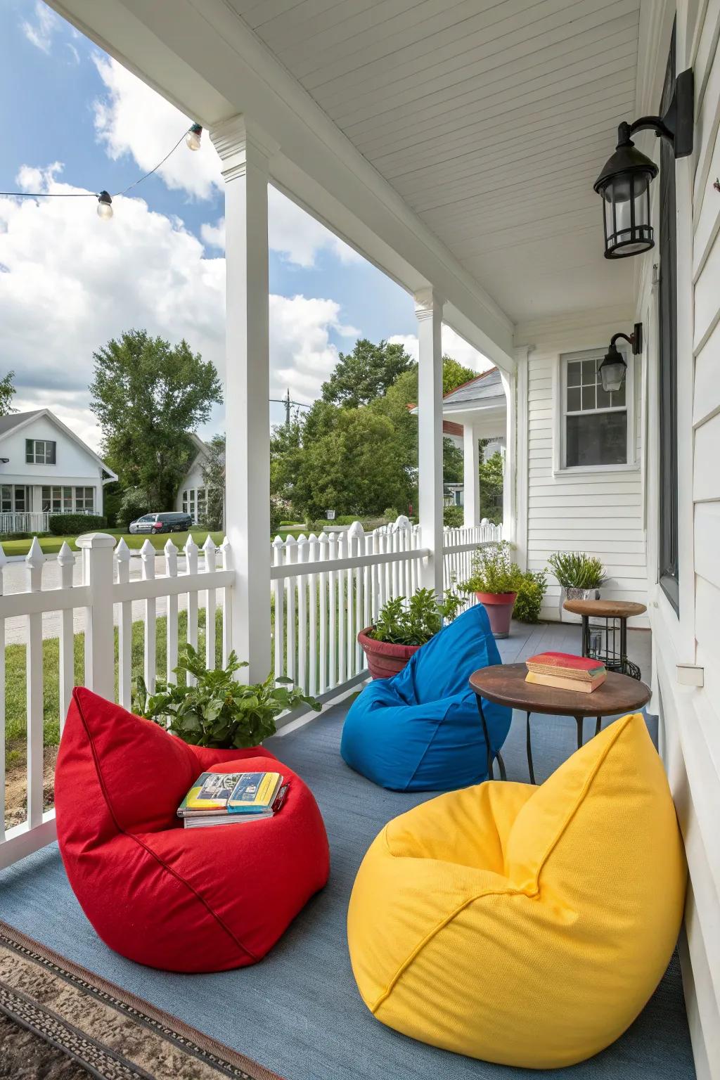 Casual comfort with playful bean bag chairs.
